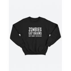 Мужской свитшот с принтом "Zombies eat brains"