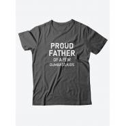 Прикольная мужская футболка с принтом для папы Proud father/Смешная хлопковая с надписями