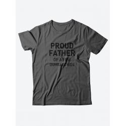 Прикольная мужская футболка с принтом для папы Proud father/Смешная хлопковая с надписями
