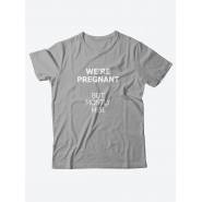 Мужская футболка с забавным принтом и смешной надписью We're pregnant/для мужчины