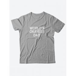 Мужская футболка с забавным принтом и смешной надписью World's okayest dad/Для папы