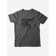 Мужская футболка с забавным принтом и смешной надписью Worst dad ever/Для папы