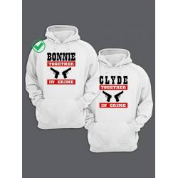 Парная толстовка для двоих с принтом "Bonnie&Clyde"