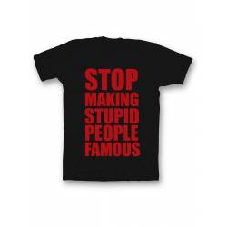 Мужская футболка с прикольным принтом "Stop making stupid people famous"