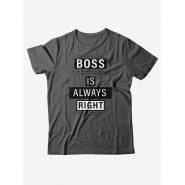 Качественная хлопковая футболка для женщин Boss is always right / Прикольные надписи на футболках