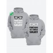 Парная толстовка для двоих с принтом "Friends at first"