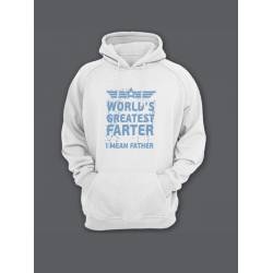 Прикольная мужская толстовка с капюшоном - худи с принтом "World’s greatest farter"