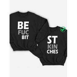 Парный свитшот для двоих с принтом "Best fuckin bitches"
