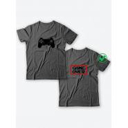 Парная футболка для двоих с принтом "Game over"