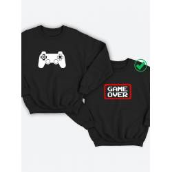 Парный свитшот для двоих с принтом "Game over"