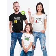 футболка Family Look для всей семьи с принтом "Daddy / Mommy / Daughter"