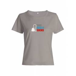 Женская футболка с прикольной надписью "Sucks"/Оригинальная, модная и смешная с принтом