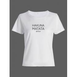 Женская футболка с прикольной надписью "Hakuna"/Оригинальная, модная и смешная с принтом