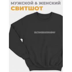 Свитшот мужской с принтом унисекс толстовка без капюшона