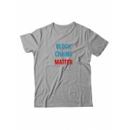 Футболка для мужчины с оригинальной надписью "Block Chains Matter"/Прикольная