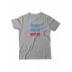 Футболка для мужчины с оригинальной надписью "Block Chains Matter"/Прикольная