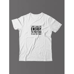 Футболка для мужчины с оригинальной надписью "Energy to pretend" Прикольная футболка