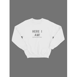 Свитшот с классным принтом "Here i am"