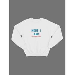 Свитшот с классным принтом "Here i am"