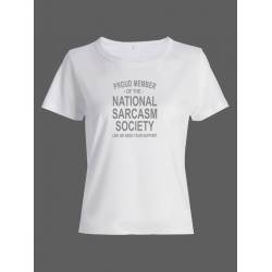 Женская футболка со смешной надписью "Nation sarcasm society"/Смешная