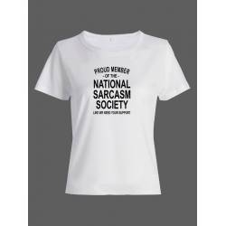 Женская футболка со смешной надписью "Nation sarcasm society"/Смешная
