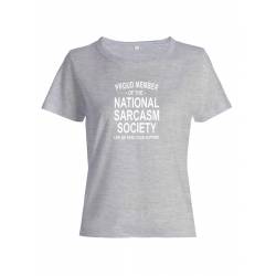 Женская футболка со смешной надписью "Nation sarcasm society"/Смешная