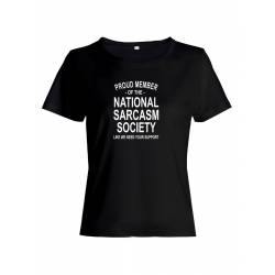 Женская футболка со смешной надписью "Nation sarcasm society"/Смешная