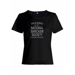 Женская футболка со смешной надписью "Nation sarcasm society"/Смешная