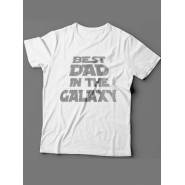 Мужская футболка с прикольным принтом "Best dad in the galaxy"