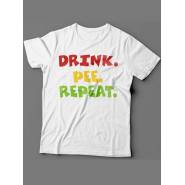 Мужская футболка с прикольным принтом "Drink. Pee. Repeat "
