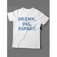 Мужская футболка с прикольным принтом "Drink. Pee. Repeat "