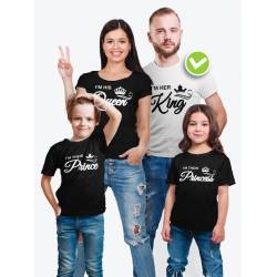 Футболка Family Look для всей семьи с принтом "King / Queen / Prince / Princess"