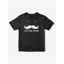 Прикольные футболки для мальчика с принтом "Усы" и надпись "Little man"