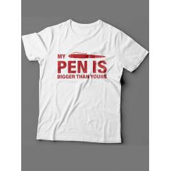 Мужская футболка с прикольным принтом "My pen is bigger than yours"