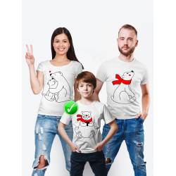 Футболка детская с принтом новогодняя фэмили лук