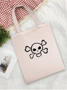Сумка шоппер с черепом сумка хозяйственная shopper тканевая сумка экосумка