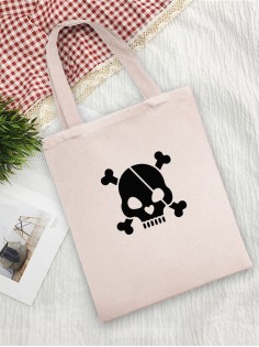 Сумка шоппер с черепом сумка хозяйственная shopper тканевая сумка экосумка