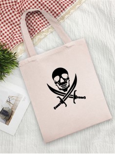 Сумка шоппер с черепом сумка хозяйственная shopper тканевая сумка экосумка