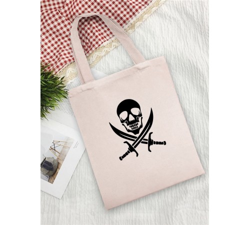 Сумка шоппер с черепом сумка хозяйственная shopper тканевая сумка экосумка
