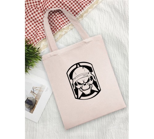 Сумка шоппер с черепом сумка хозяйственная shopper тканевая сумка экосумка