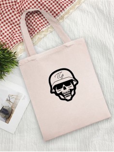 Сумка шоппер с черепом сумка хозяйственная shopper тканевая сумка экосумка