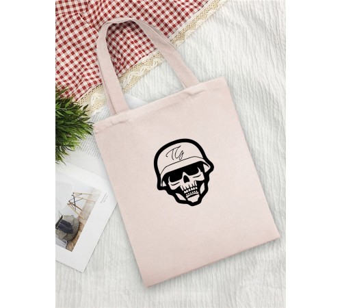 Сумка шоппер с черепом сумка хозяйственная shopper тканевая сумка экосумка