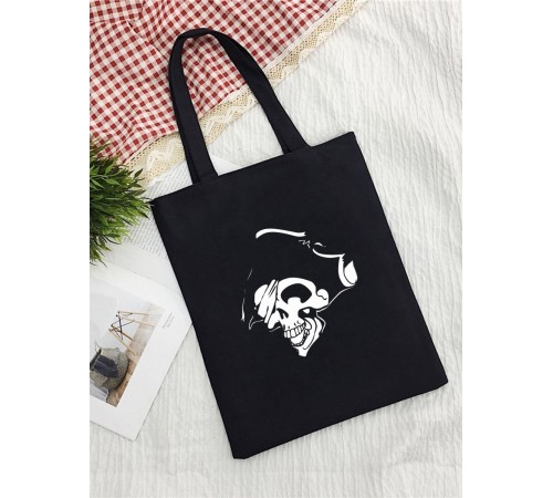 Сумка шоппер с черепом сумка хозяйственная shopper тканевая сумка экосумка