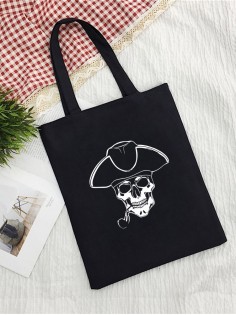 Сумка шоппер с черепом сумка хозяйственная shopper тканевая сумка экосумка