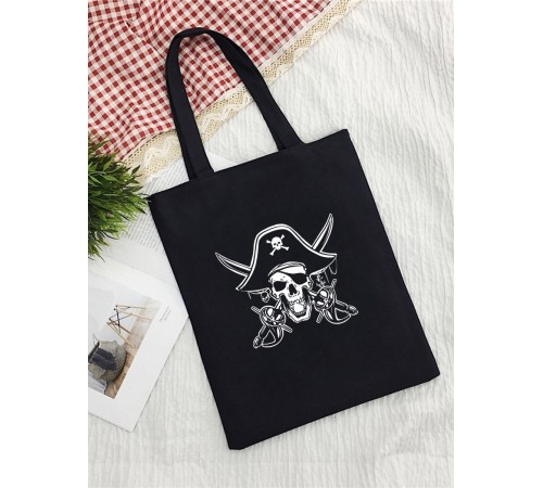 Сумка шоппер с черепом сумка хозяйственная shopper тканевая сумка экосумка