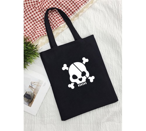 Сумка шоппер с черепом сумка хозяйственная shopper тканевая сумка экосумка