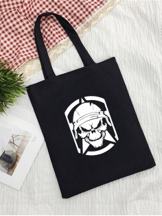 Сумка шоппер с черепом сумка хозяйственная shopper тканевая сумка экосумка