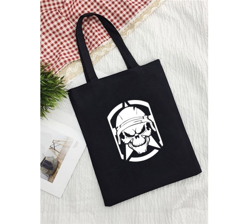 Сумка шоппер с черепом сумка хозяйственная shopper тканевая сумка экосумка