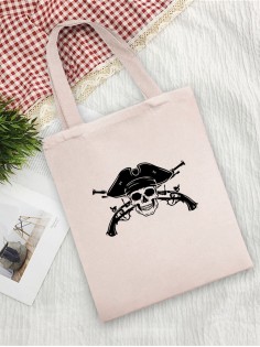 Сумка женская шоппер с черепом большая