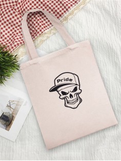 Сумка женская шоппер с черепом большая